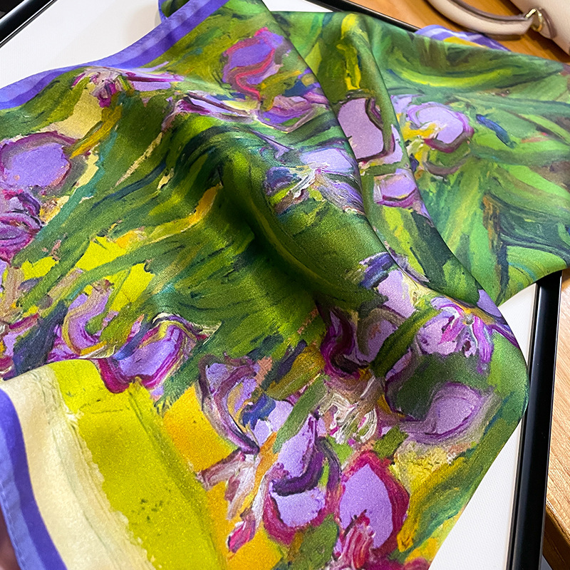 100% véritable Foulard en soie mode dame petit cou Foulard femme foulards femmes Hijab marque de luxe châle enveloppes Foulard