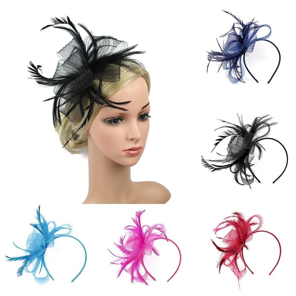 Bandeau fascinateur en plumes pour femmes, rétro britannique, grande pince à cheveux florale, pour Cocktail, fête de mariage, chapeau de mariée, décor, couvre-chef pour dames