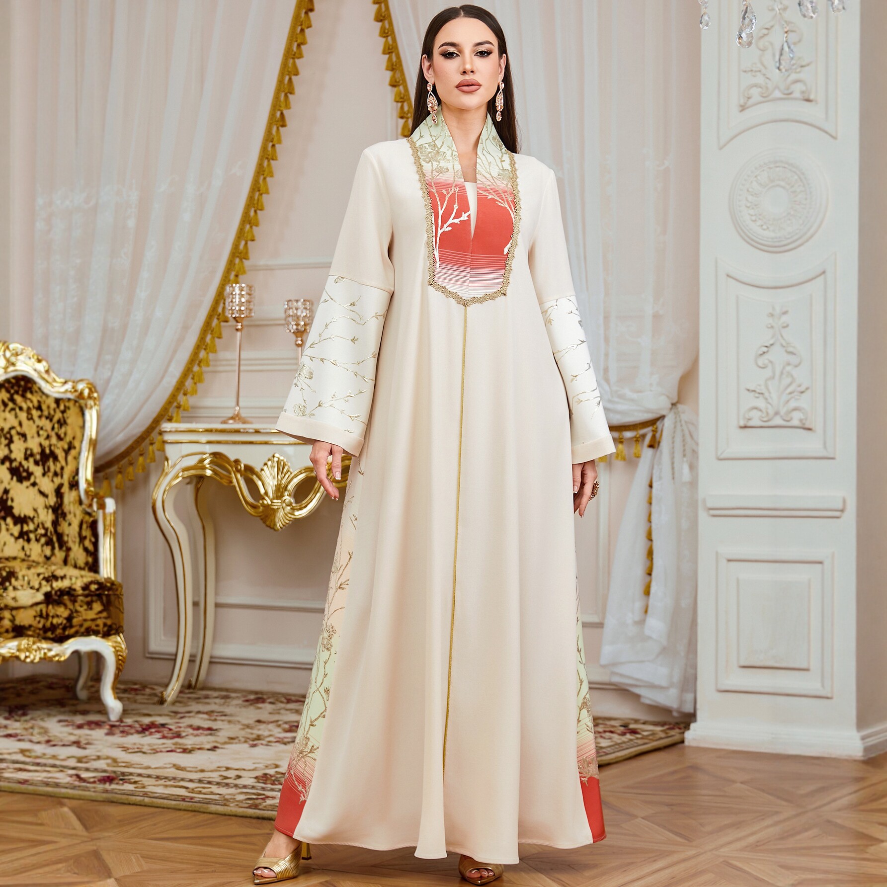 Robes musulmanes pour femmes, robe de fête Eid, abaya, robe de Ramadan, vestidos, jalabiya, broderie, robe longue islamique arabe, abayas du Maroc, abayas de Dubaï, kaftan