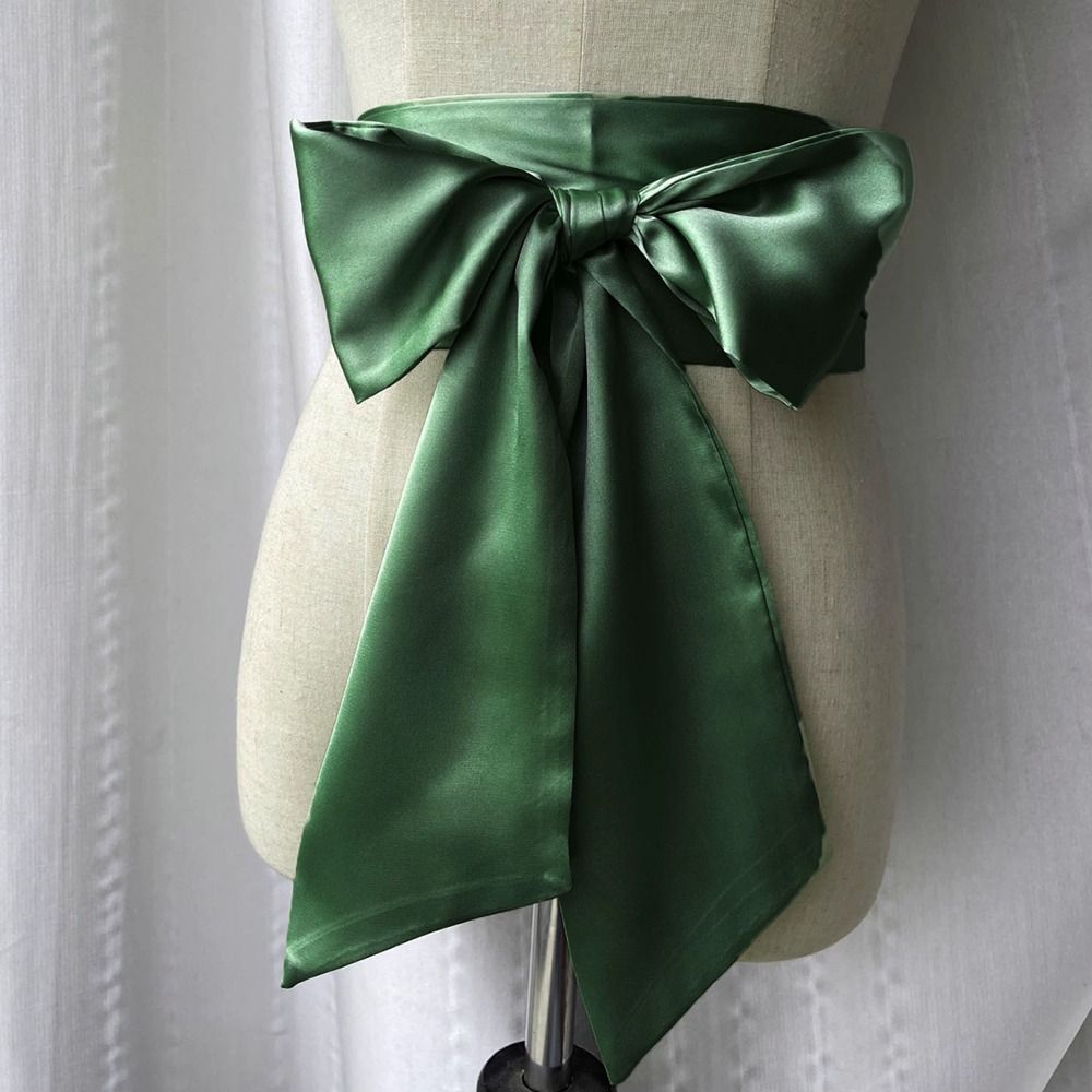Corset en Satin de soie avec nœud, ceinture de taille décorative, large nœud papillon, ruban en tissu, couverture de taille pour femmes et filles, bricolage