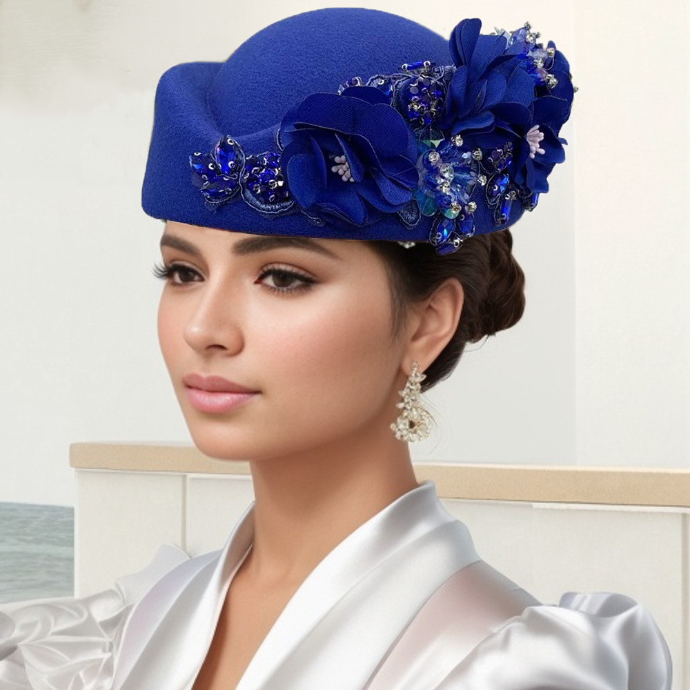 Chapeaux de mariage rétro, Cocktail, soirée, danse, hôtesse arabe, casquette blanche, casquette de Cosplay d'église, chapeau en feutre doux au toucher, élégant