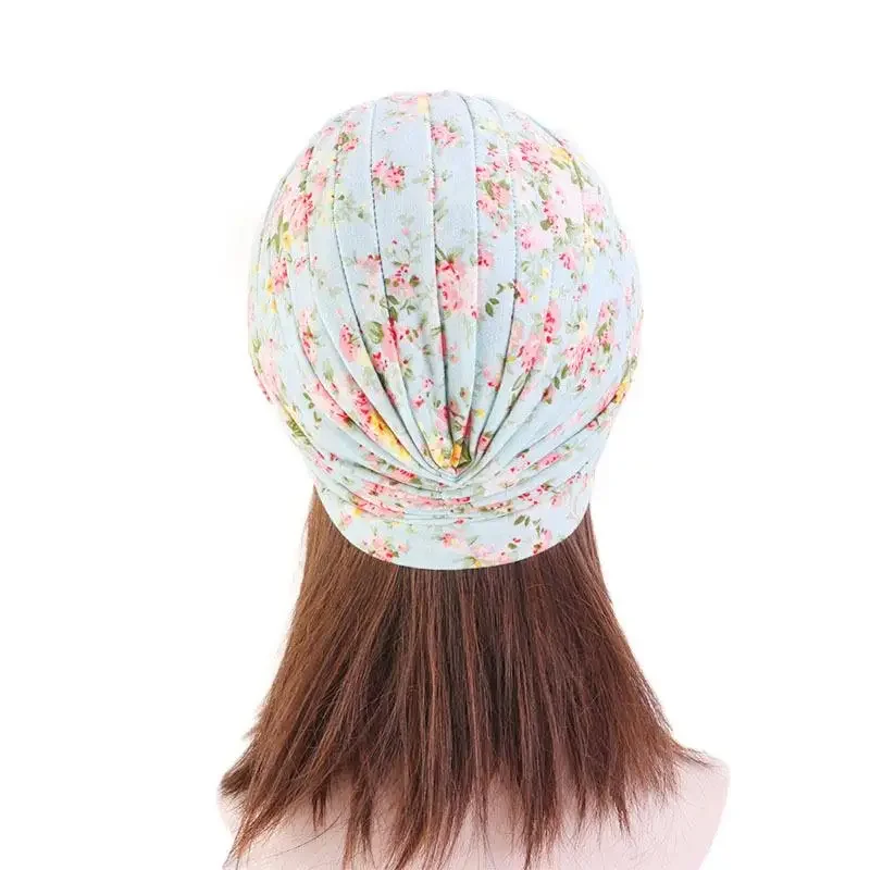 Turban indien femmes musulmanes Hijab imprimé fleuri chapeau Cancer chimio casquette islamique perte de cheveux couverture Bonnet Bonnet tête écharpe plissée