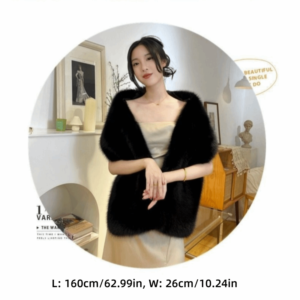 Nouveau Faux fourrure croix écharpe doux hiver chaud longs Ponchos Cape épaissir coupe-vent moelleux châle enveloppement
