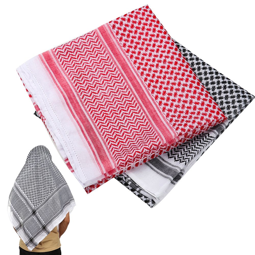 Couvre-chef Plaid châle carré cou enveloppement arabe Turban Hijab musulman Shemagh écharpe arabe Kafiya Keffiyeh Palestine Bandana