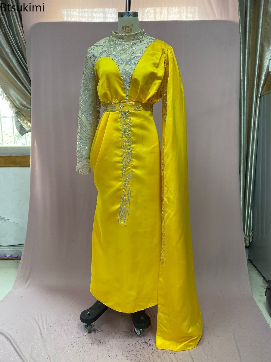 Robe de soirée pour femmes, élégante, Slim, transparente, manches longues, Vintage, longueur au sol, robes de Banquet de haute qualité, 2026
