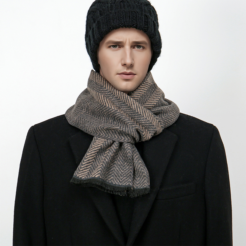 Écharpe à carreaux d'hiver Design hommes cachemire Pashmina chaud châle dame enveloppement gland foulards tricoté couverture épaisse 2025