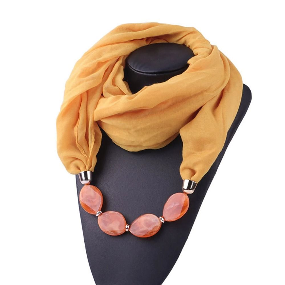 1 pièces nouveau ethnique femmes écharpe résine pendentif perlé écharpe coton lin foulards Costume perle décoration accessoires