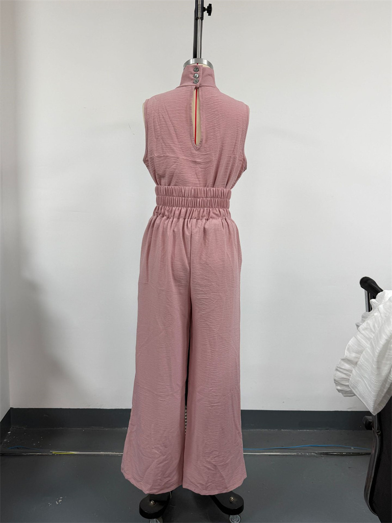 Ensemble décontracté d'été pour femme, en coton et lin, haut sans manches et pantalon large, 2 pièces, pour le bureau, collection 2026