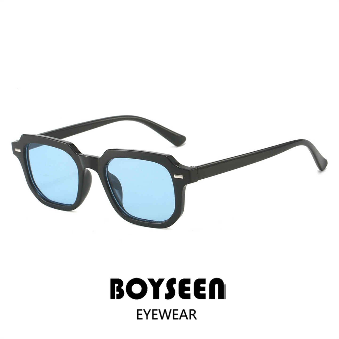 Lunettes de soleil à monture petite pour hommes, personnalisables avec verres correcteurs, lunettes de soleil bleues décontractées pour le voyage et la conduite