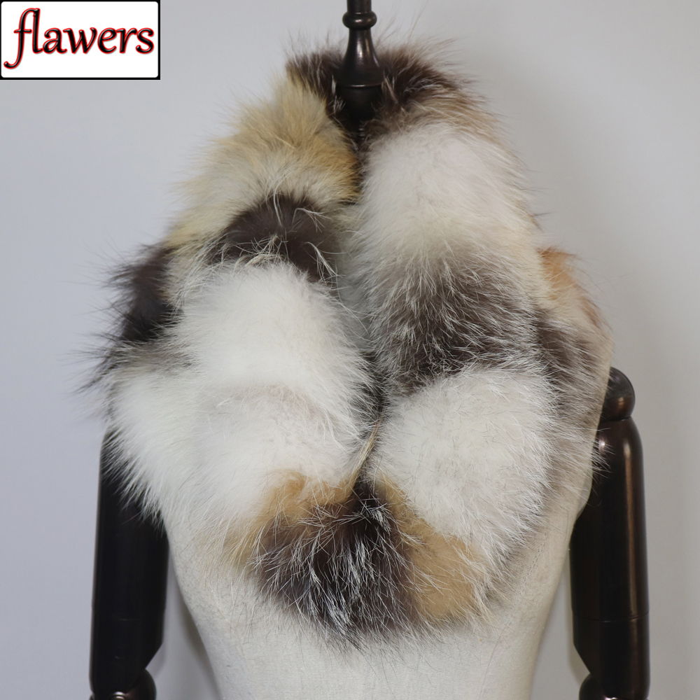 Écharpe de Luxe en Fourrure group de Renard pour Femme, Anneau de Sauna Chaud, Écharpes à la Mode, Silencieux en Fourrure Naturelle, Hiver