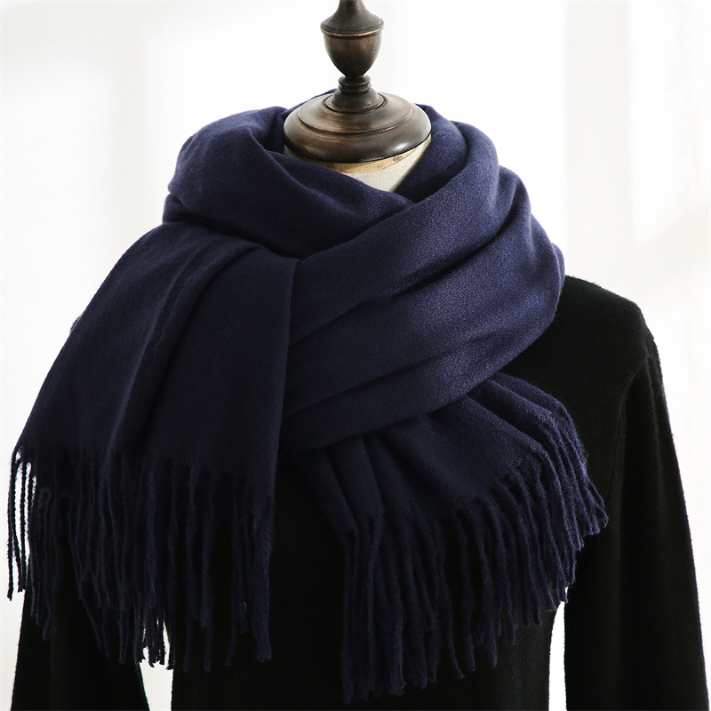 Écharpe de mode homme hiver chaud doux pour la peau longue silencieux avec gland cachemire enveloppes coupe-vent au jour froid unisexe Pashmina