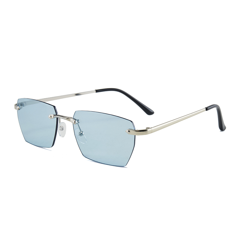 Lunettes carrées en métal pour hommes, 1 pièce, sans cadre, élégantes, rétro, décontractées, polyvalentes, décoratives, adaptées au quotidien et à l'extérieur
