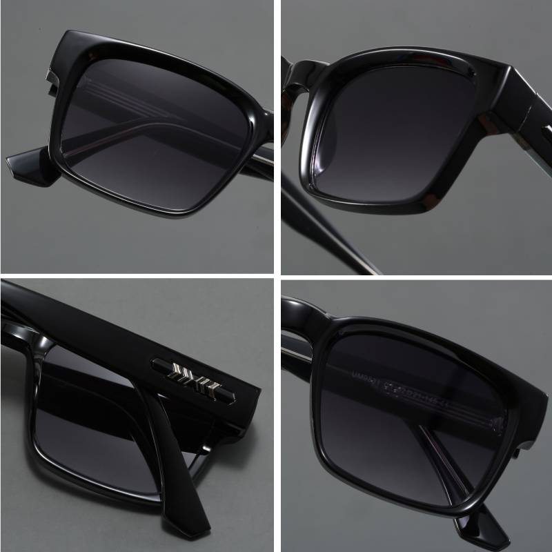 Nouvelles lunettes de soleil UV400 avancées pour hommes, montures carrées épaisses, lunettes de soleil tendance pour hommes, lunettes anti-buée, lunettes de soleil de qualité INS