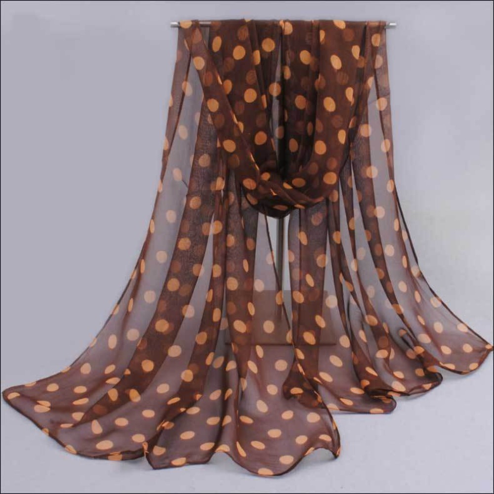 Écharpe à pois pour femmes, écharpe en mousseline de soie, bandeau doux pour la tête, protection solaire d'été, châle de climatiseur