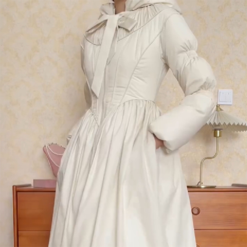 Femmes Chic solide robe Maxi veste bouffante coupe ajustée ligne S grand ourlet chaud longues Robes manteau 2026 nouvelle tenue dame haute rue vêtements d'extérieur