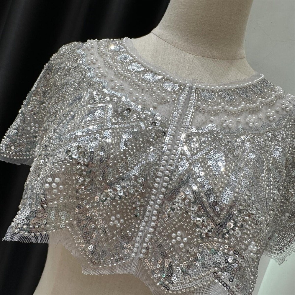 Élégant châle à sequins orné de perles, style Charleston des années 20, pour soirée, vêtement d'extérieur court pour femme