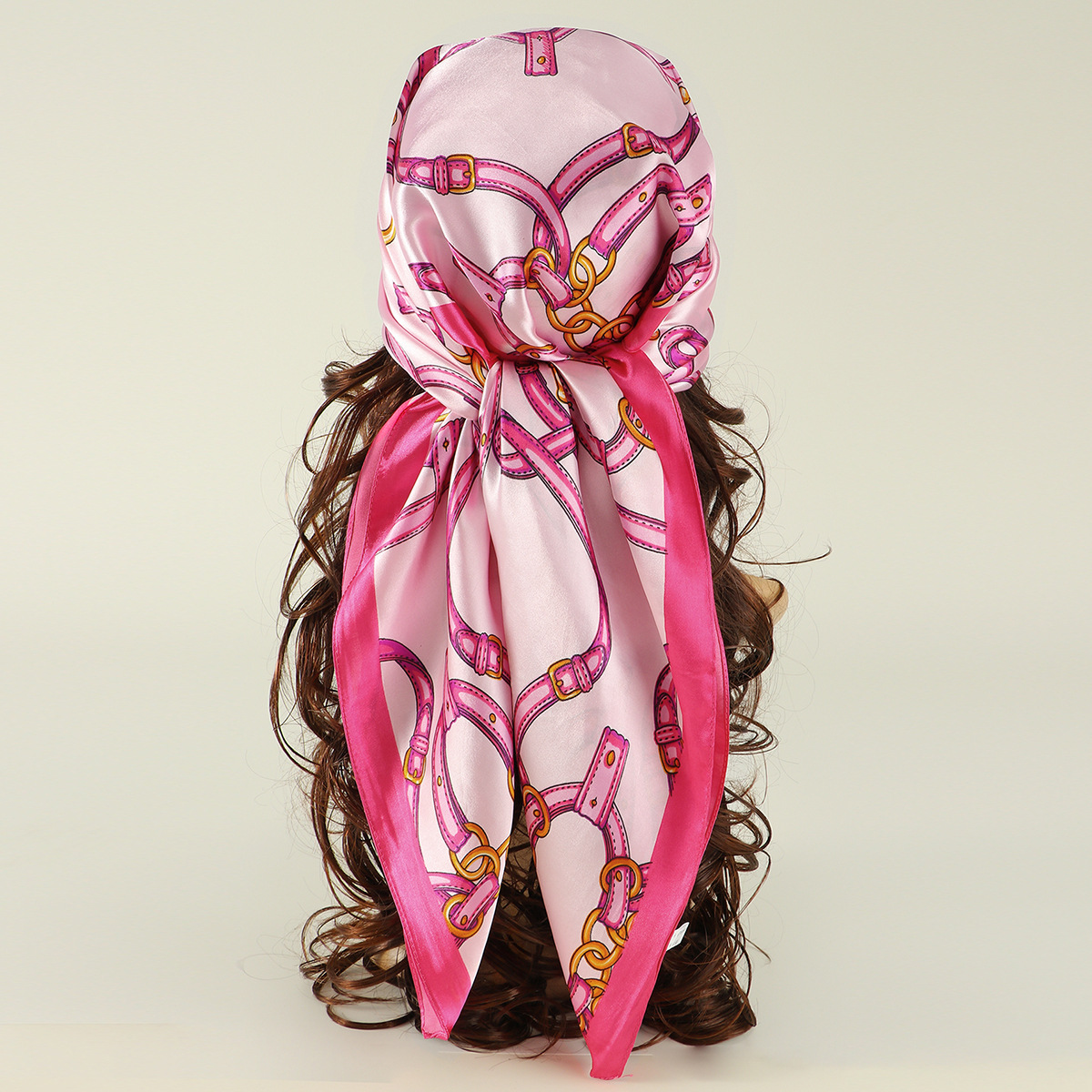 Écharpe carrée de luxe pour femmes, hijab en satin, enveloppes de mode, foulard de la présidence, bandes de cheveux pour femmes, ruban, bande de sauna, bananda, turban