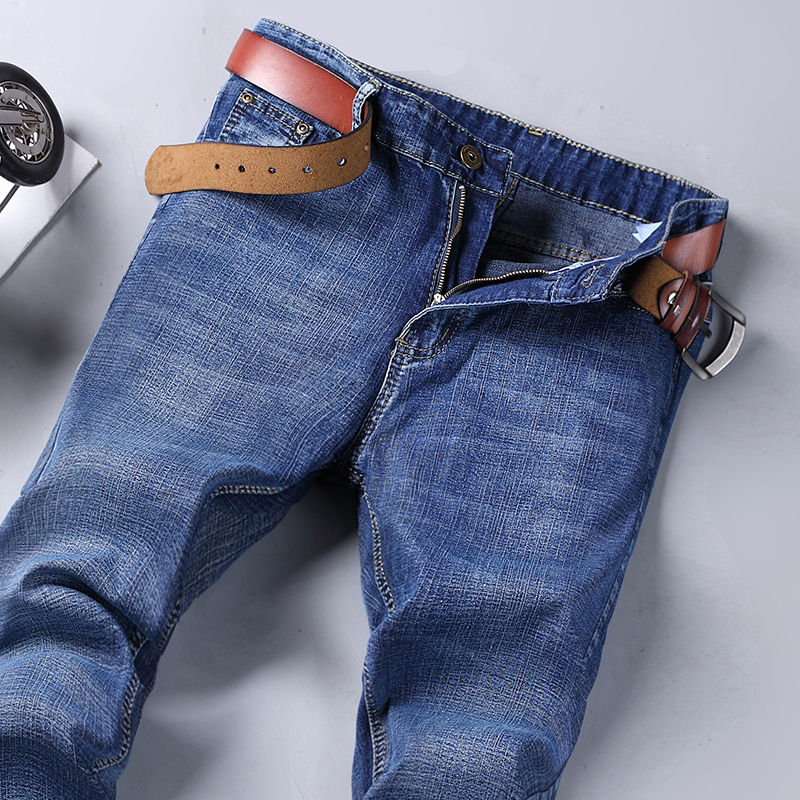 Jean Classique Business Casual pour Hommes, Nouvelle Mode 2026, Bleu, Coupe Slim, Denim Stretch, Pantalon Long, Vêtements Masculins