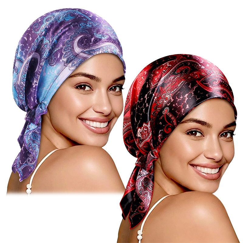 Hijab turban pré-noué respirant pour femme, nouveau motif cachemire, bonnet chimio, bonnet de nuit, hijab musulman