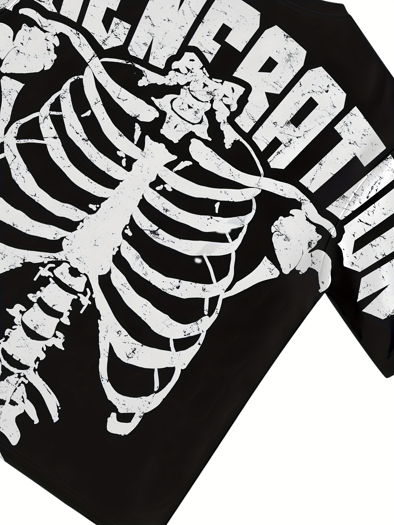 T-Shirt à manches courtes pour hommes, décontracté, imprimé squelette graphique, respirant, coupe ample, tenue décontractée, dos graphique