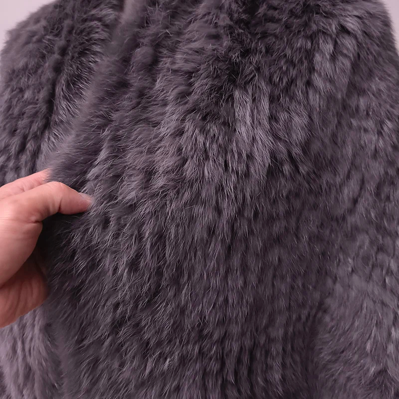 Femmes réel lapin fourrure châle avec gland longue femme offre spéciale mode luxe véritable fourrure Wrap femme Cape