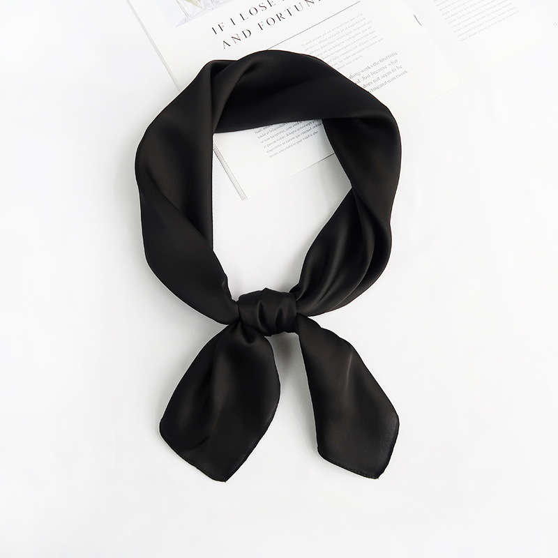 Foulard Hijab pour femmes, couleurs unies, bandeau en Satin de soie, foulards pour cheveux, châles carrés, foulards pour dames, nouvelle collection