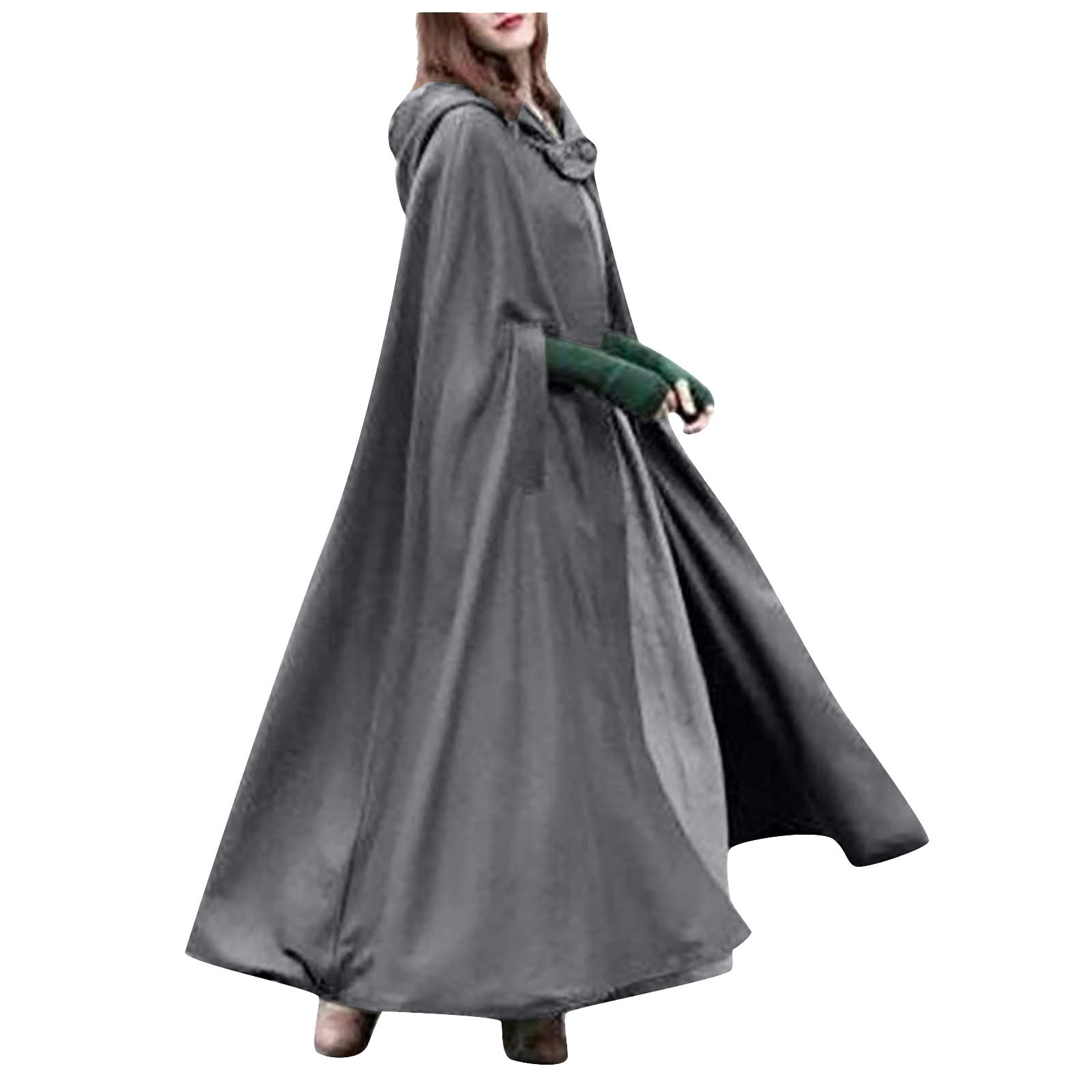 Cape d'hiver à capuche Trench Coat femmes Cape gothique femmes Trench manteau ouvert avant Cardigan veste manteau Cape Cape Poncho Plus