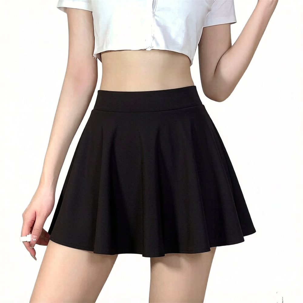 Jupes d'été pour femmes, mini-jupes plissées élastiques sexy, jupes de soleil pour uniforme scolaire, jupes de tennis coréennes noires taille haute
