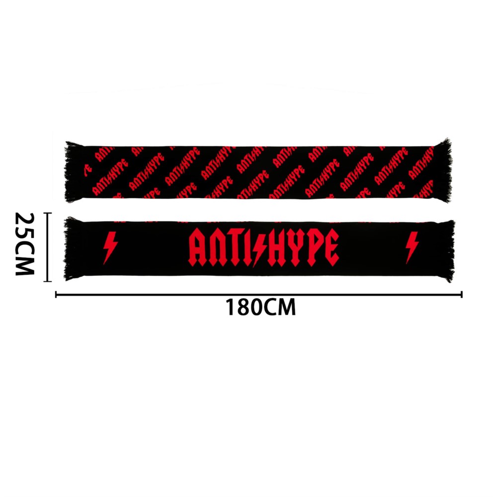 Écharpe noire unisexe avec lettre anti-hype pour homme, châle gothique, écharpes chaudes, streetwear Y2K, Harajuku coréen, Hip Hop, accessoires d'hiver