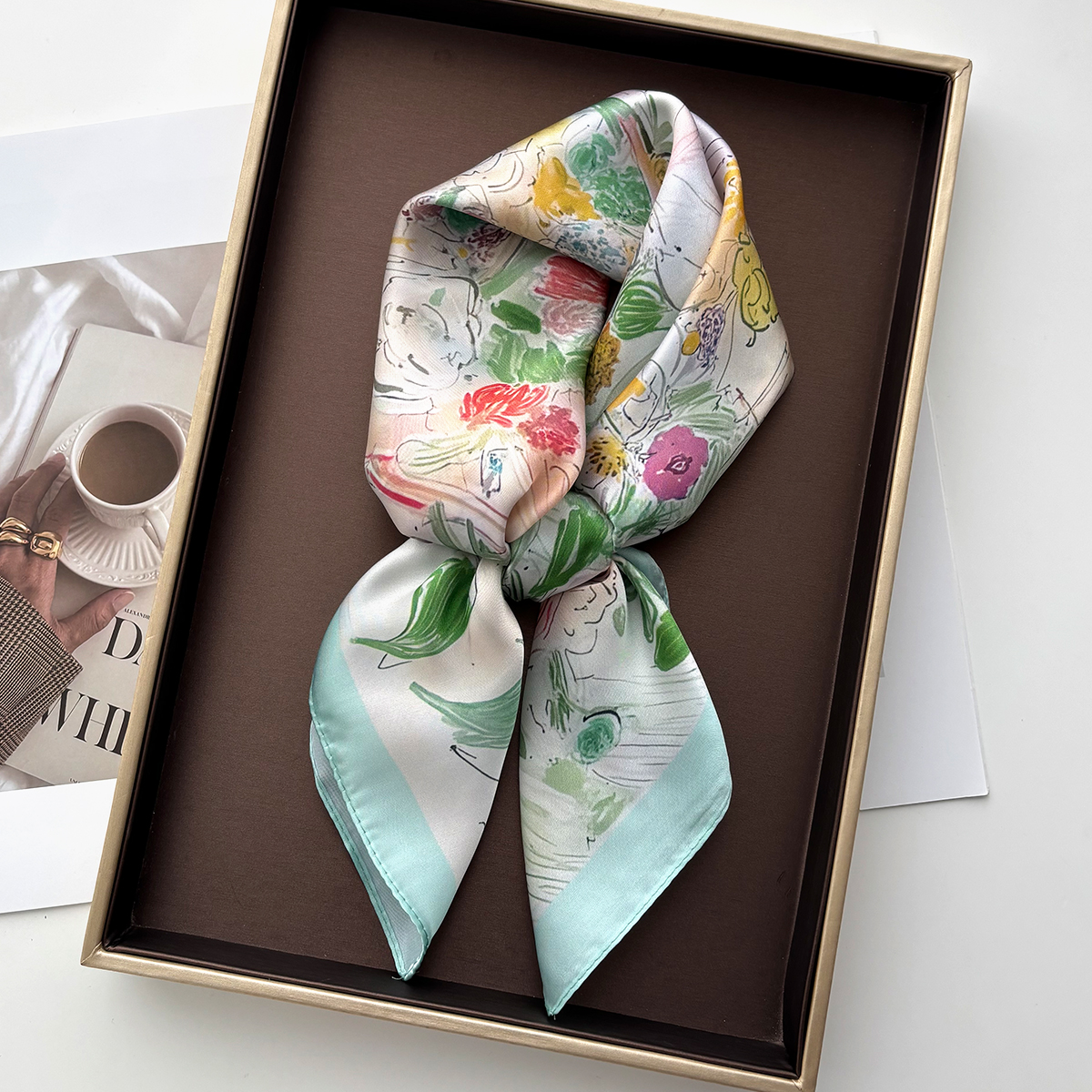Écharpe carrée de luxe pour femmes, foulards en satin doux imitation soie, bandanas, hijab tendance, foulard élégant, châles