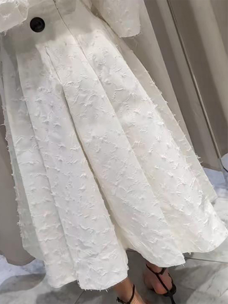 Ensemble chemise et jupe élégante pour femmes, T-shirt ample à manches longues et revers, taille haute, jupes longues plissées, costumes de rue, printemps 2026