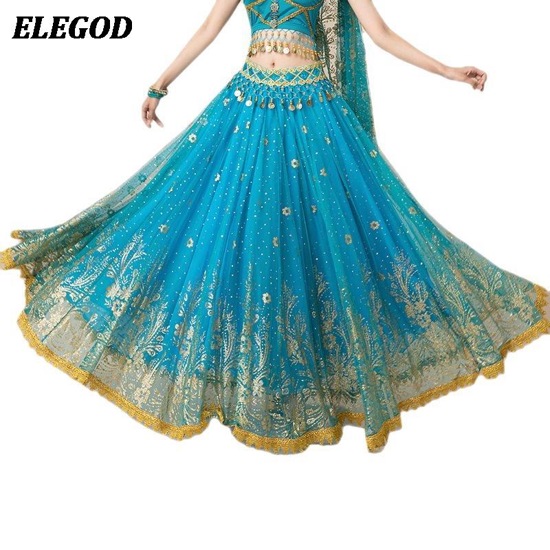 Grande jupe pivotante de danse du ventre pour femmes, robe longue de danse indienne Bollywood pour dames, Costumes de danse arabes Sexy pour spectacle d'halloween