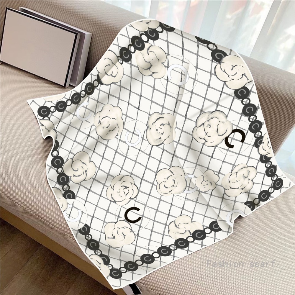 Français 90cm Plaid Rose sergé soie femmes voyage crème solaire châle grand carré écharpe foulard foulard foulards pour les femmes de luxe