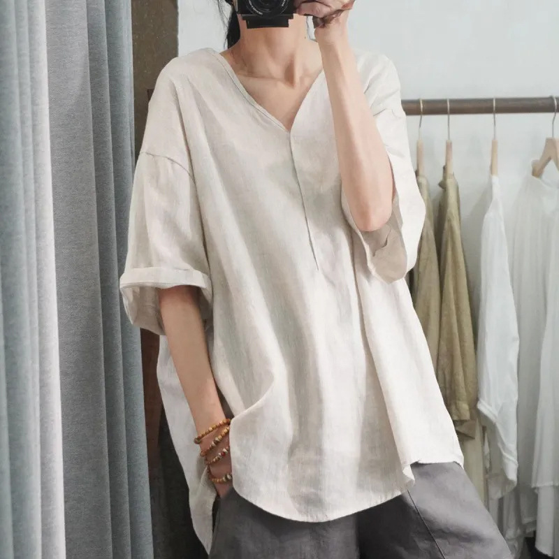T-shirt décontracté d'été pour femmes grandes tailles, couleur unie, confortable, mode bureau, nouvelle arrivée, tendance, respirant