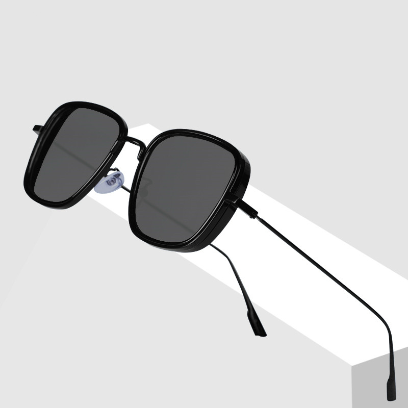 Lunettes de soleil carrées en métal pour hommes et femmes, marque de luxe, rétro, steampunk, nickel é, nuances, UV400, 2020