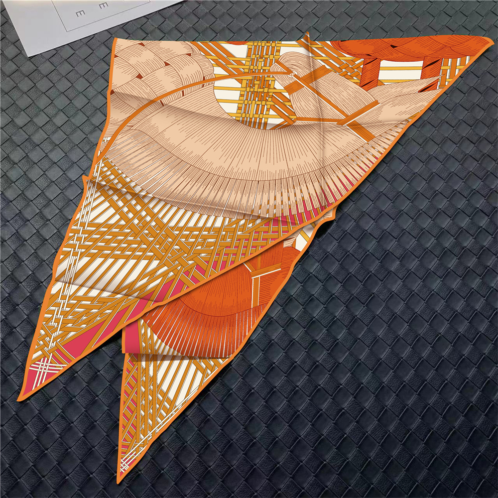 Écharpe Triangle de Marque pour Femme, Foulards en Soie Sergée, Bandanas de Luxe, Bandeaux, Hijabs, Foulards, Écharpes de Cou, Châles, Design Tendance