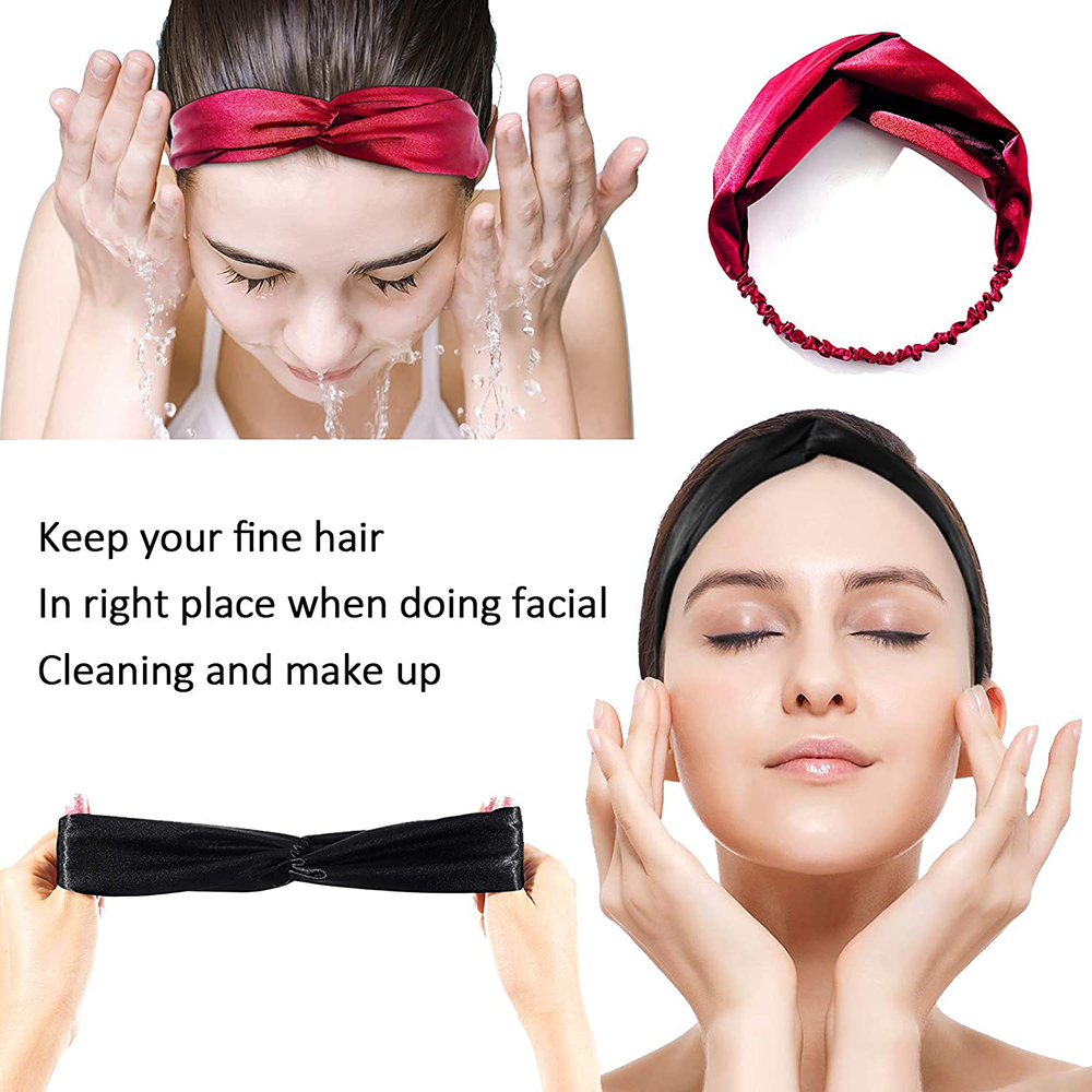 Turban de tête torsadée élastique pour femme, bandeau Injsauna Mulberry, accessoire de cheveux rond, cravates InjHair, 100%