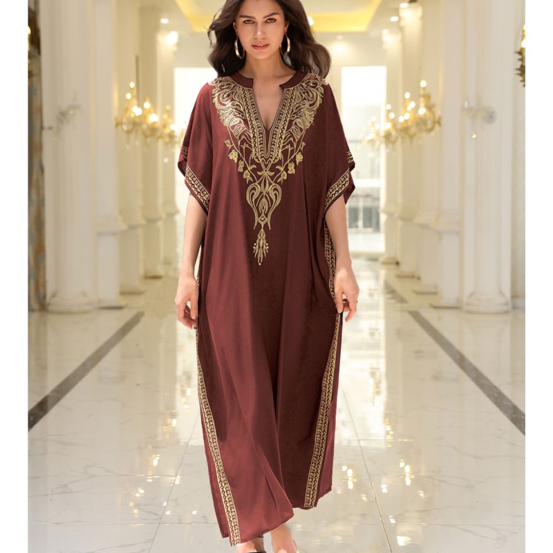 Robe Boho en coton brodé pour femmes, mode plage, Protection solaire, ample, Bikini, maillot de bain, chemisier extérieur