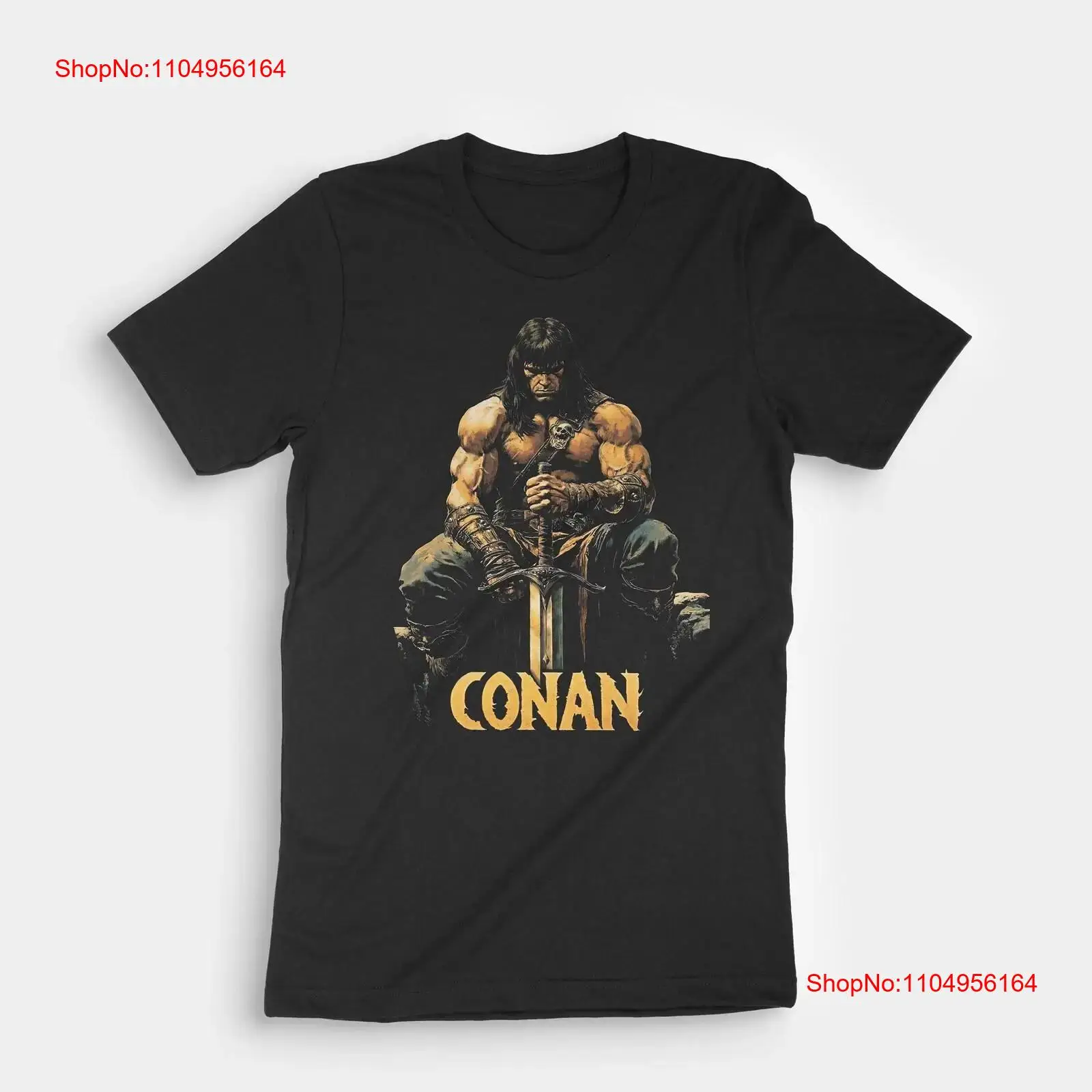 Conan the Grim t-shirt vintage lavé unisexe décontracté homme haut polyvalent pour un usage quotidien légèrement doux streetwear mode