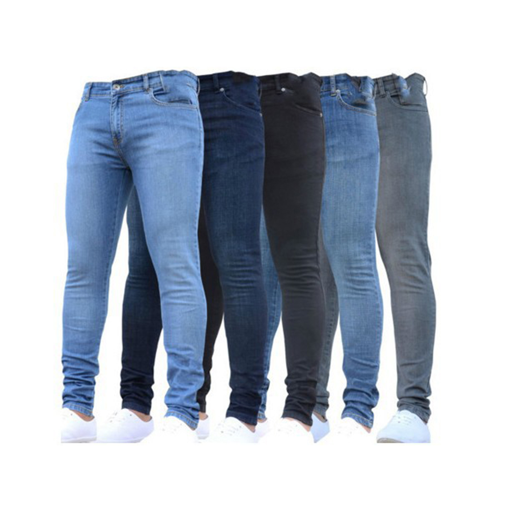 Pantalons pour hommes mode hommes pantalons décontractés Jean extensible pantalon de travail maigre mâle Vintage lavage grande taille Jean coupe ajustée pour hommes vêtements