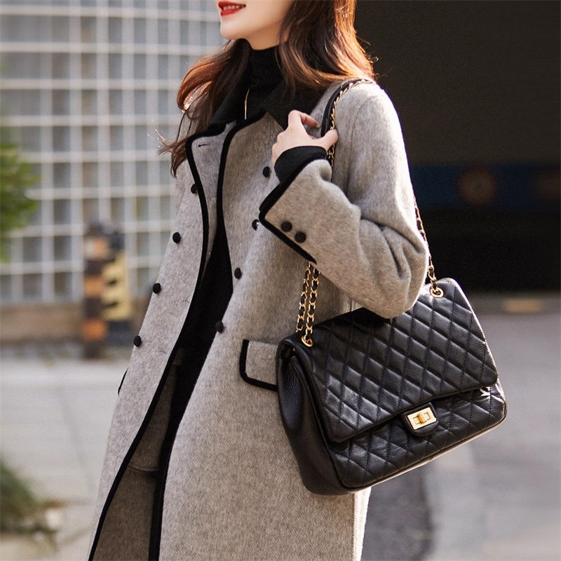 Manteau en laine à petit col pour femmes, nouvelle Version coréenne d'automne et d'hiver 2025, tempérament amincissant, décontracté et polyvalent,