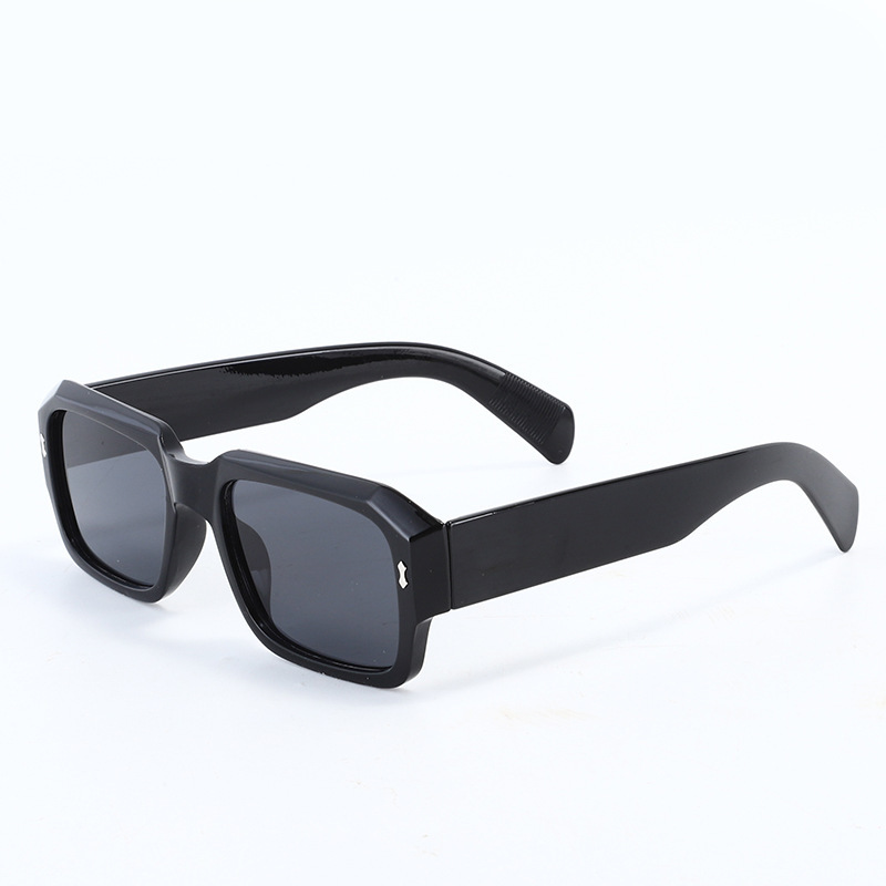 Lunettes de soleil carrées vintage pour hommes et femmes, lunettes de soleil de créateur de marque, lunettes de carillon à la mode, nuances noires, lunettes dégradées, UV400