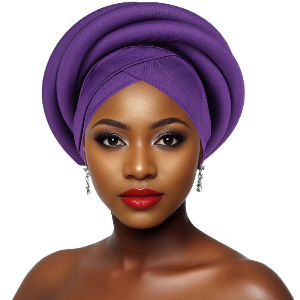 Turban africain en soie brute pour femmes, couvre-chef élastique, foulards pour la tête, respirant, tressé, turban, bonnet, femme africaine