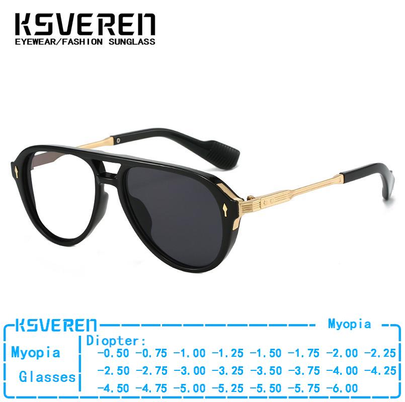 Lunettes de myopie photochromiques ovales pour hommes et femmes, Vintage, couleur changeante, Prescription, pour myopie, dioptries négatives