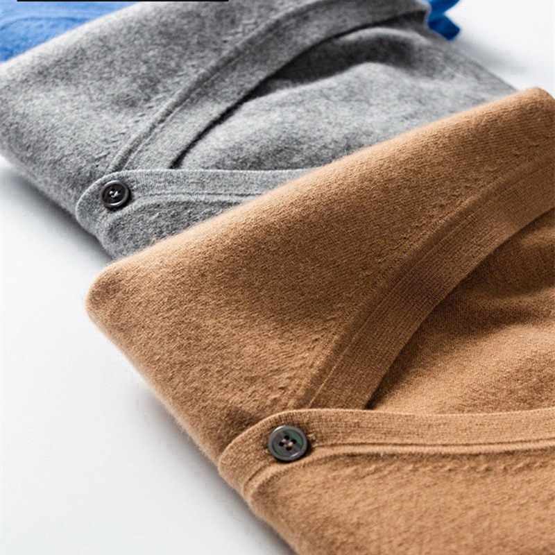 Pull en cachemire vêtements pour hommes col en v Cardigan tricot printemps automne hauts amples haut de gamme Jersey Hombre Pull Homme manteau en laine