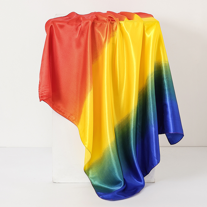 Foulards de tête en Satin de soie pour femmes, châles et enveloppes de cou, foulard carré 90x90cm, écharpe Hijab pour dames, Bandana
