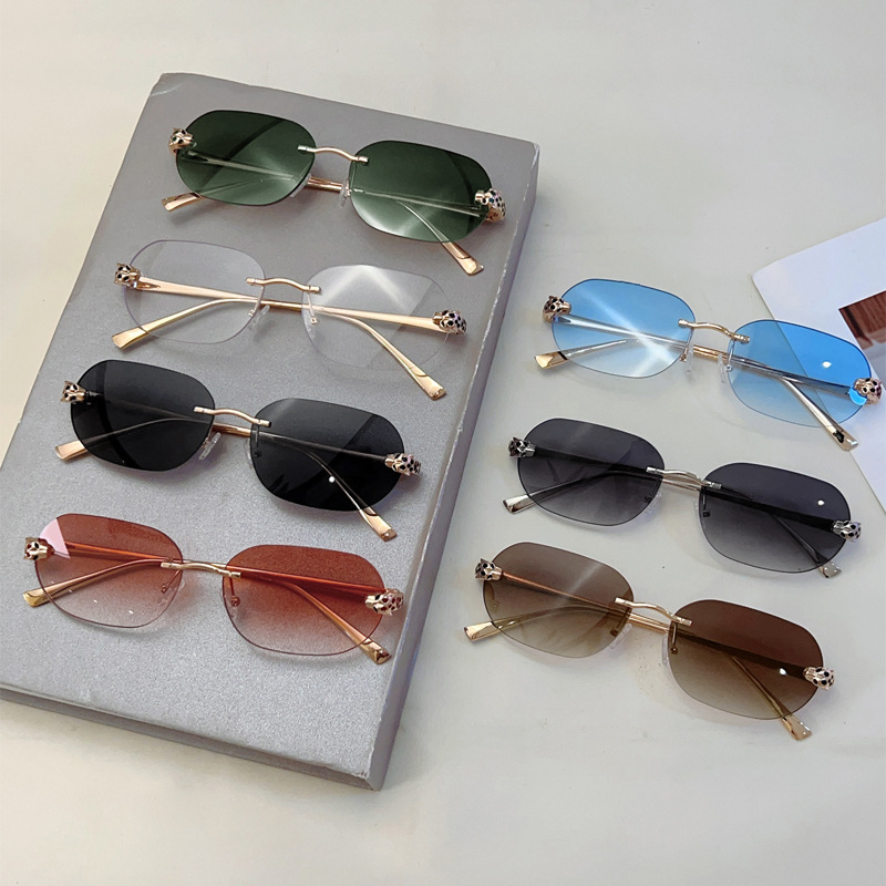 Lunettes de soleil ovales sans bords pour hommes et femmes, nouvelle mode, Vintage, dégradé, nuances décontractées, tendance, marque de luxe, Design, décor