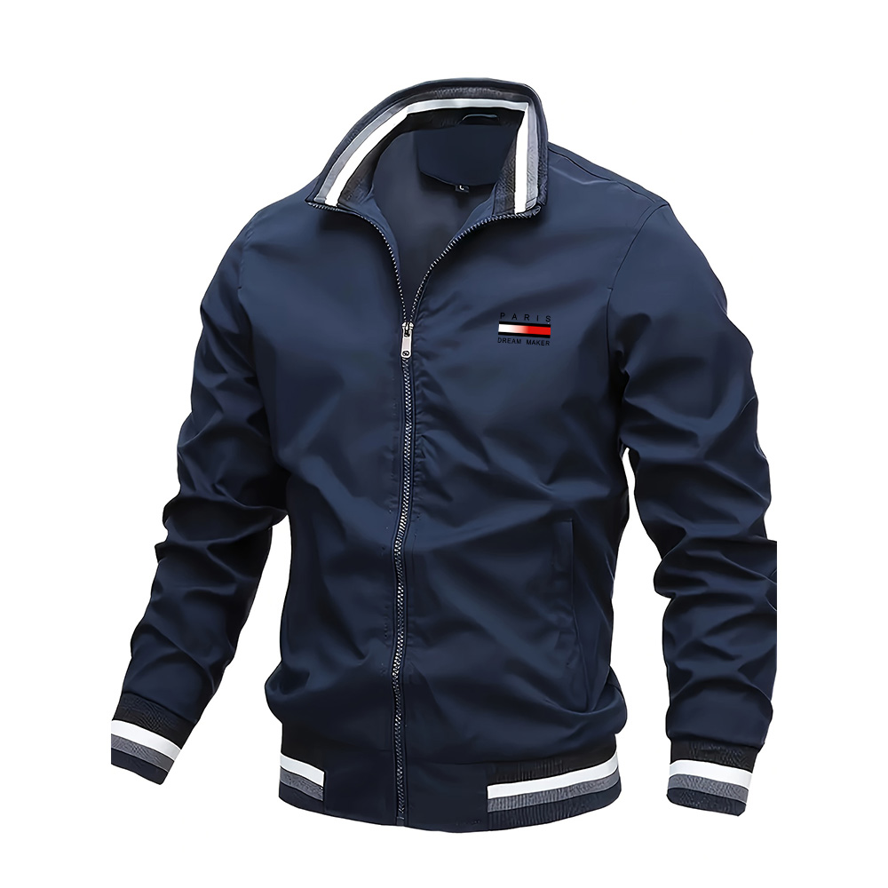 Vestes pour hommes surdimensionnées, col montant, fermeture éclair, manteaux d'extérieur printemps-automne, vestes de baseball, vêtements de créateur pour homme