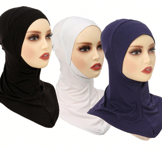 3 pièces casquette intérieure musulmane Hijab pour femmes solide sous-écharpe Hijab sous-capuchon écharpe Turban chapeau islamique Hijabs prêt à porter couvre-chef