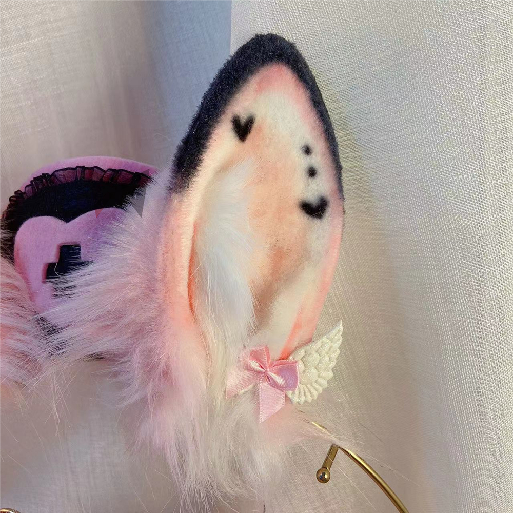Oreilles de lapin roses faites à la main, cerceau à cheveux, chapeau d'infirmière, collier de queue, boucles d'oreilles, cosplay, accessoires Lolita, vêtements de sauna, nouveau